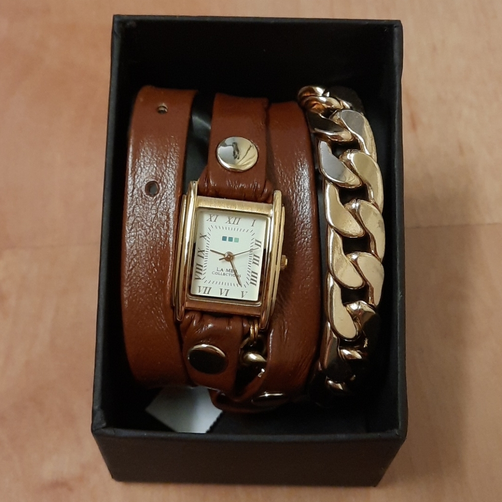 La Mer Collections Malibu Gold Chain Watch